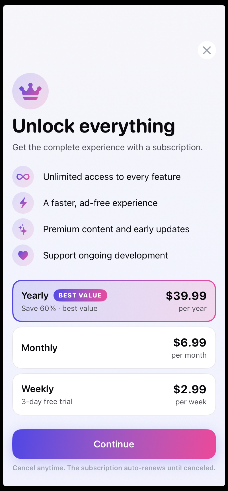 Focus Bell — paywall / subscription